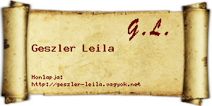 Geszler Leila névjegykártya
